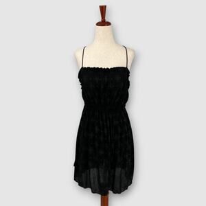 Free People Jolene Mini Slip Black Gold Dot Mini Dress Size Medium